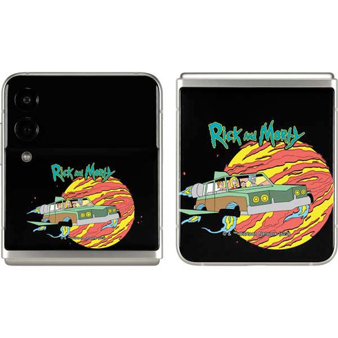 Adult Swim Rick and Morty Family Wagon Galaxy Z Flip3 5G Skin